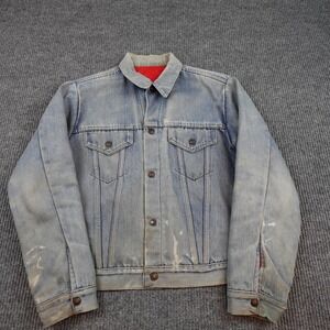 Vintage Denim Trucker Jacket Mens Large Blue Western Workwear 70s JC Penney